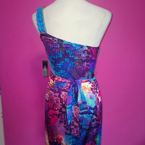 Bisou Bisou Y2K Beaded Shoulder Multicolor Cocktail Dress (NWT!!!) - Picture 5 of 9